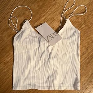 Zara White Crop Tank